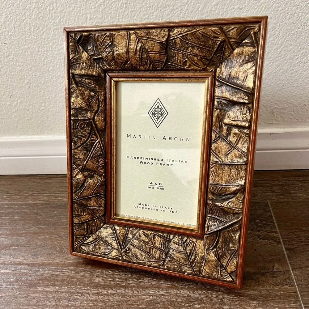 Martin Aborn Brown and Gold Wood Frame